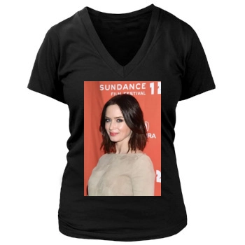 Emily Blunt Women's Deep V-Neck TShirt