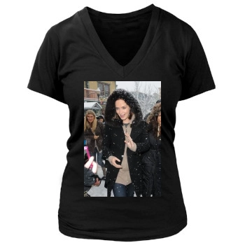 Emily Blunt Women's Deep V-Neck TShirt