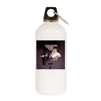 Emily Mortimer White Water Bottle With Carabiner