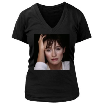 Emily Mortimer Women's Deep V-Neck TShirt