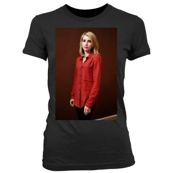 Emma Roberts Women's Junior Cut Crewneck T-Shirt