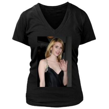 Emma Roberts Women's Deep V-Neck TShirt