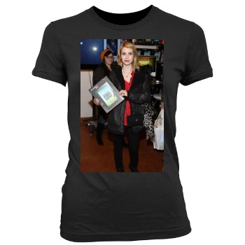 Emma Roberts Women's Junior Cut Crewneck T-Shirt