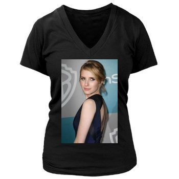 Emma Roberts Women's Deep V-Neck TShirt