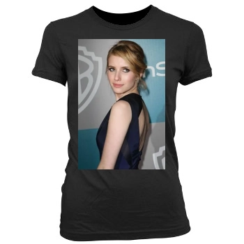 Emma Roberts Women's Junior Cut Crewneck T-Shirt