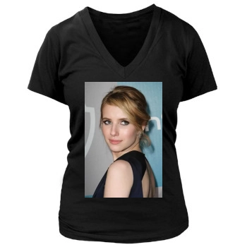 Emma Roberts Women's Deep V-Neck TShirt