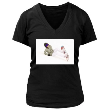 Emma Roberts Women's Deep V-Neck TShirt