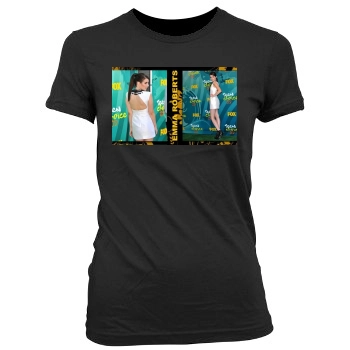 Emma Roberts Women's Junior Cut Crewneck T-Shirt