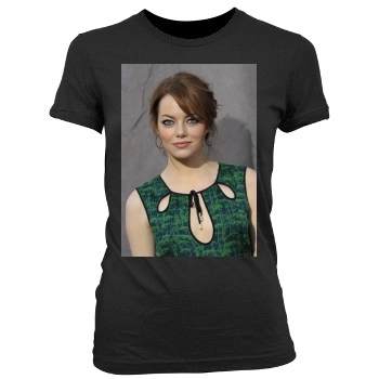 Emma Stone Women's Junior Cut Crewneck T-Shirt