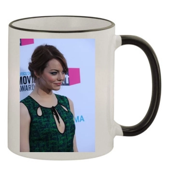 Emma Stone 11oz Colored Rim & Handle Mug