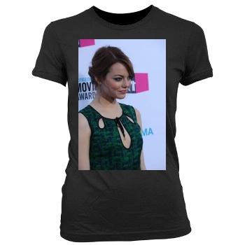 Emma Stone Women's Junior Cut Crewneck T-Shirt