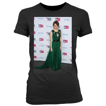 Emma Stone Women's Junior Cut Crewneck T-Shirt