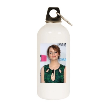 Emma Stone White Water Bottle With Carabiner