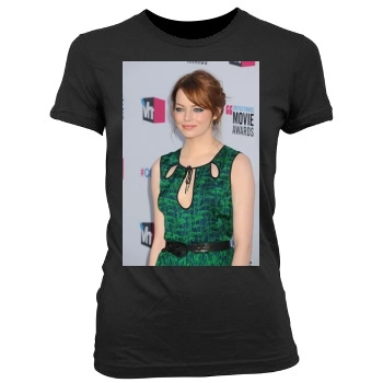 Emma Stone Women's Junior Cut Crewneck T-Shirt