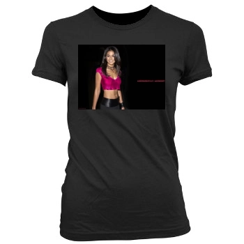 Emmanuelle Chriqui Women's Junior Cut Crewneck T-Shirt