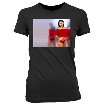 Emmanuelle Chriqui Women's Junior Cut Crewneck T-Shirt