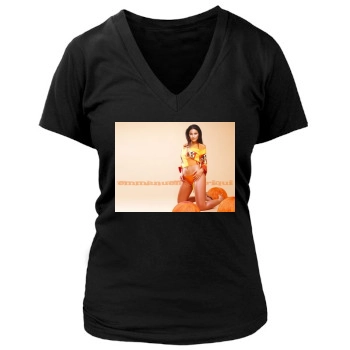 Emmanuelle Chriqui Women's Deep V-Neck TShirt