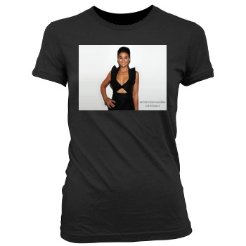 Emmanuelle Chriqui Women's Junior Cut Crewneck T-Shirt