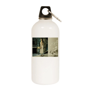 Emmy Rossum White Water Bottle With Carabiner