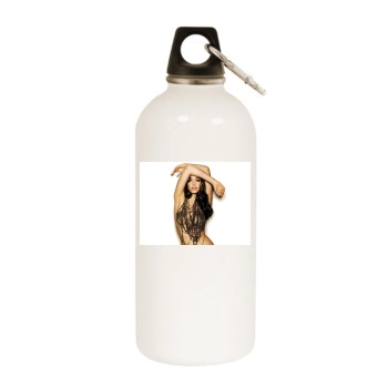 Emmy Rossum White Water Bottle With Carabiner