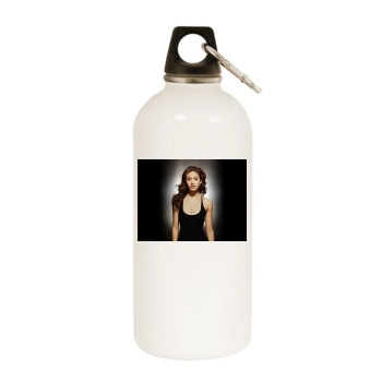 Emmy Rossum White Water Bottle With Carabiner