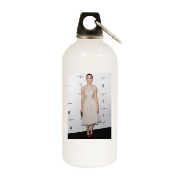 Emmy Rossum White Water Bottle With Carabiner