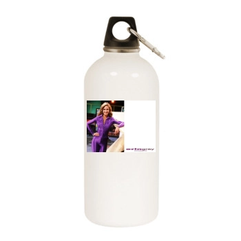 Erin Gray White Water Bottle With Carabiner