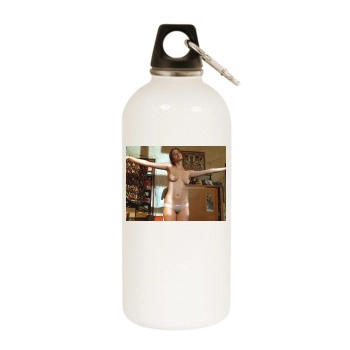 Eva Green White Water Bottle With Carabiner