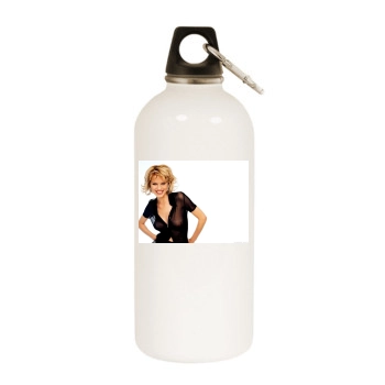 Eva Herzigova White Water Bottle With Carabiner