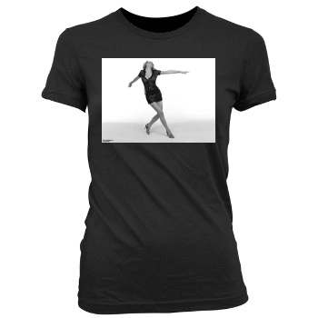 Eva Herzigova Women's Junior Cut Crewneck T-Shirt