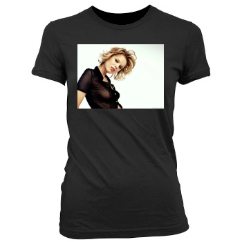 Eva Herzigova Women's Junior Cut Crewneck T-Shirt