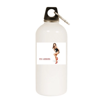 Eva Longoria White Water Bottle With Carabiner