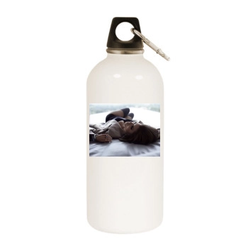 Eva Longoria White Water Bottle With Carabiner