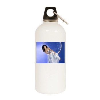 Eva Longoria White Water Bottle With Carabiner