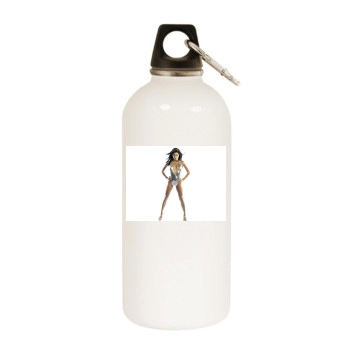 Eva Longoria White Water Bottle With Carabiner