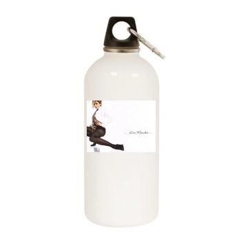 Eva Mendes White Water Bottle With Carabiner