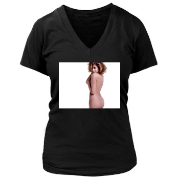 Eva Mendes Women's Deep V-Neck TShirt