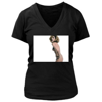 Eva Mendes Women's Deep V-Neck TShirt