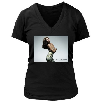 Eva Mendes Women's Deep V-Neck TShirt