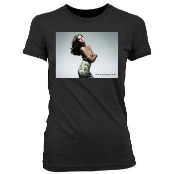 Eva Mendes Women's Junior Cut Crewneck T-Shirt