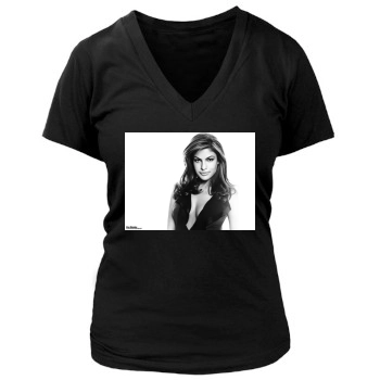 Eva Mendes Women's Deep V-Neck TShirt