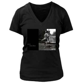 Eva Mendes Women's Deep V-Neck TShirt