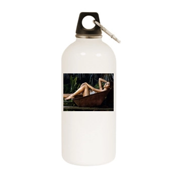 Eva Mendes White Water Bottle With Carabiner