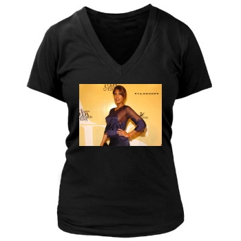 Eva Mendes Women's Deep V-Neck TShirt