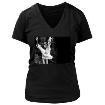 Eva Mendes Women's Deep V-Neck TShirt