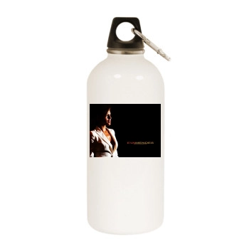 Eva Mendes White Water Bottle With Carabiner