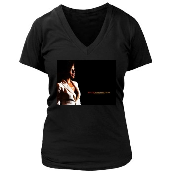 Eva Mendes Women's Deep V-Neck TShirt