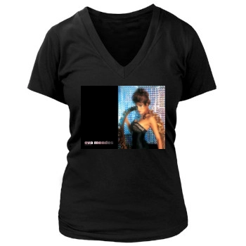 Eva Mendes Women's Deep V-Neck TShirt