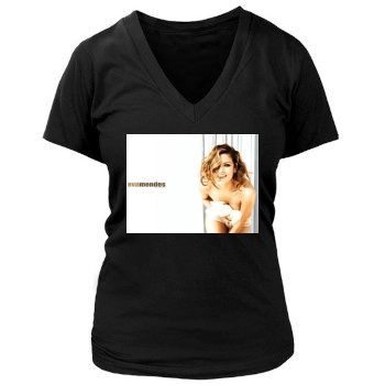 Eva Mendes Women's Deep V-Neck TShirt