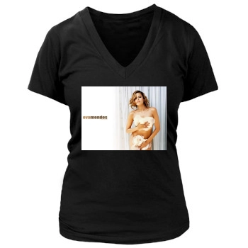 Eva Mendes Women's Deep V-Neck TShirt